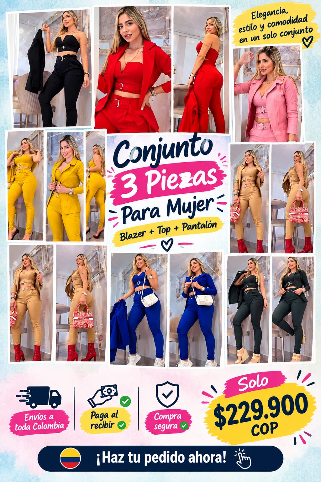 Conjunto 3piezas Para Mujer
